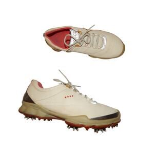 Ecco Cream Women Biom Yak Natural Motion Leather Golf Shoes Size 9 - 9.5 EU 40